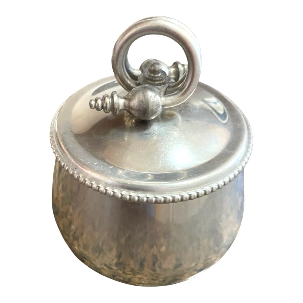 Vintage B.W. Buenilum Hammered Aluminum Creamer & Sugar Set with Matching Tray. - Picture 9 of 16